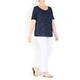 LUISA VIOLA NAVY T-SHIRT BOTANICAL CUT-OUT FRONT