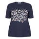 LUISA VIOLA NAVY BUTTERFLY PRINT T-SHIRT 