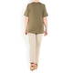 LUISA VIOLA OLIVE GREEN EMBELLISHED T-SHIRT