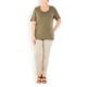 LUISA VIOLA OLIVE GREEN EMBELLISHED T-SHIRT