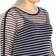 LUISA VIOLA net knit striped TOP