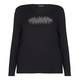 LUISA VIOLA BLACK METAL STUDS MOTIF JERSEY TOP