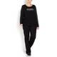LUISA VIOLA BLACK METAL STUDS MOTIF JERSEY TOP