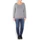 LUISA VIOLA GREY JERSEY TOP WITH LACE HEM