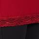 LUISA VIOLA RED JERSEY TOP WITH LACE HEM