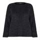 LUISA VIOLA BLACK FLUFFY ROUND NECK SWEATER WITH LUREX DETAIL