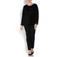 LUISA VIOLA BLACK FLUFFY ROUND NECK SWEATER WITH LUREX DETAIL