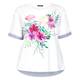 LUISA VIOLA WHITE JERSEY FRONT FLORAL PRINT TOP 