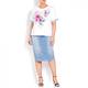 LUISA VIOLA WHITE JERSEY FRONT FLORAL PRINT TOP 