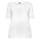 LUISA VIOLA WHITE COTTON JERSEY GROSSGRAIN APPLIQUE TOP 