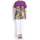 Luisa Viola purple and lime floral TOP