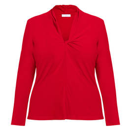Luisa Viola Crepe Jersey Top Red  - Plus Size Collection
