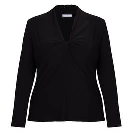 Luisa Viola Crepe Jersey Top Black - Plus Size Collection