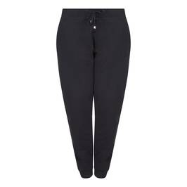 BEIGE COTTON JERSEY TRACKSUIT TROUSERS  - Plus Size Collection