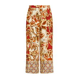 Luisa Viola Batik-Look Trousers Red - Plus Size Collection