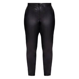 Luisa Viola Faux Leather Trouser Black  - Plus Size Collection