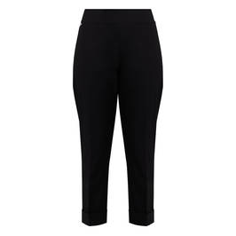 Luisa Viola Pull-On Stretch Viscose Trousers Black - Plus Size Collection