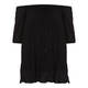 LUISA VIOLA BLACK PLISSE TUNIC BARDOT NECKLINE