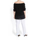 LUISA VIOLA BLACK PLISSE TUNIC BARDOT NECKLINE