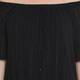 LUISA VIOLA BLACK PLISSE TUNIC BARDOT NECKLINE