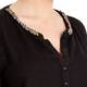 LUISA VIOLA embellished black linen TUNIC