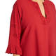 Luisa Viola Embroidered Cotton Tunic Dark Red 