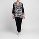 Luisa Viola Stretch Cotton Marocain Tunic Black and White 