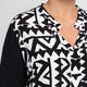 Luisa Viola Stretch Cotton Marocain Tunic Black and White 