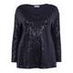 LUISA VIOLA V-NECK SEQUIN TOP NAVY