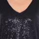LUISA VIOLA V-NECK SEQUIN TOP NAVY