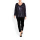 LUISA VIOLA V-NECK SEQUIN TOP NAVY