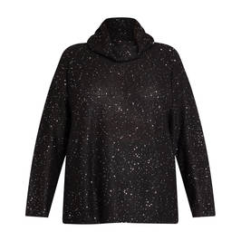 LUISA VIOLA SEQUIN SWEATER BLACK  - Plus Size Collection