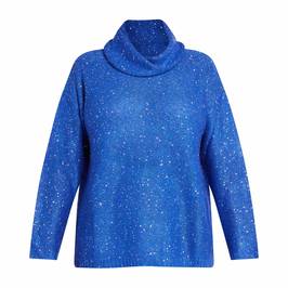 LUISA VIOLA SEQUIN SWEATER COBALT  - Plus Size Collection