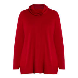 LUISA VIOLA COWL NECK SWEATER RED - Plus Size Collection