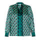 LUISA VIOLA SATIN PRINTED SHIRT GREEN