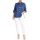 LUISA VIOLA DENIM SHIRT JEWEL BUTTONS