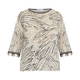 LUISA VIOLA FRINGED SWEATER NATURAL AND BLACK