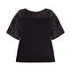 LUISA VIOLA COTTON AND JERSEY TOP BLACK