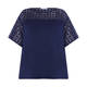 LUISA VIOLA COTTON AND JERSEY TOP NAVY 