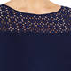 LUISA VIOLA COTTON AND JERSEY TOP NAVY 