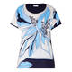 LUISA VIOLA EMBELLISHED FLORAL TOP BLUE