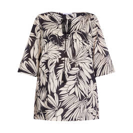 LUISA VIOLA JUNGLE PRINT TUNIC BLACK - Plus Size Collection