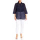 LUISA VIOLA COTTON BRODERIE ANGLAISE SHIRT NAVY