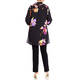 LUISA VIOLA FLORAL SHIRT AND VEST LONG BLACK
