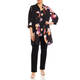 LUISA VIOLA FLORAL SHIRT AND VEST LONG BLACK