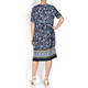 LUISA VIOLA PAISLEY BORDER PRINT DRESS BLUE