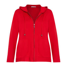 LUISA VIOLA KNITTED HOODY RED  - Plus Size Collection