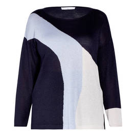 LUISA VIOLA LUREX KNITTED TUNIC BLUE - Plus Size Collection