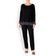 LUISA VIOLA JERSEY TUNIC WITH CHIFFON HEM