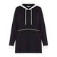 LUISA VIOLA KNITTED HOODY BLACK AND WHITE 